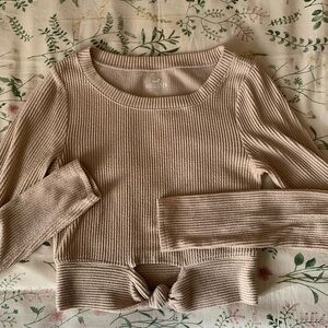 Hollister Beige Ribbed Top